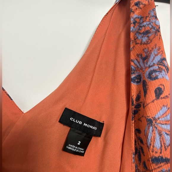 Club Monaco Floral Printed Wrap Dress size 2 boho feminine lightweight summer - Picture 9 of 12